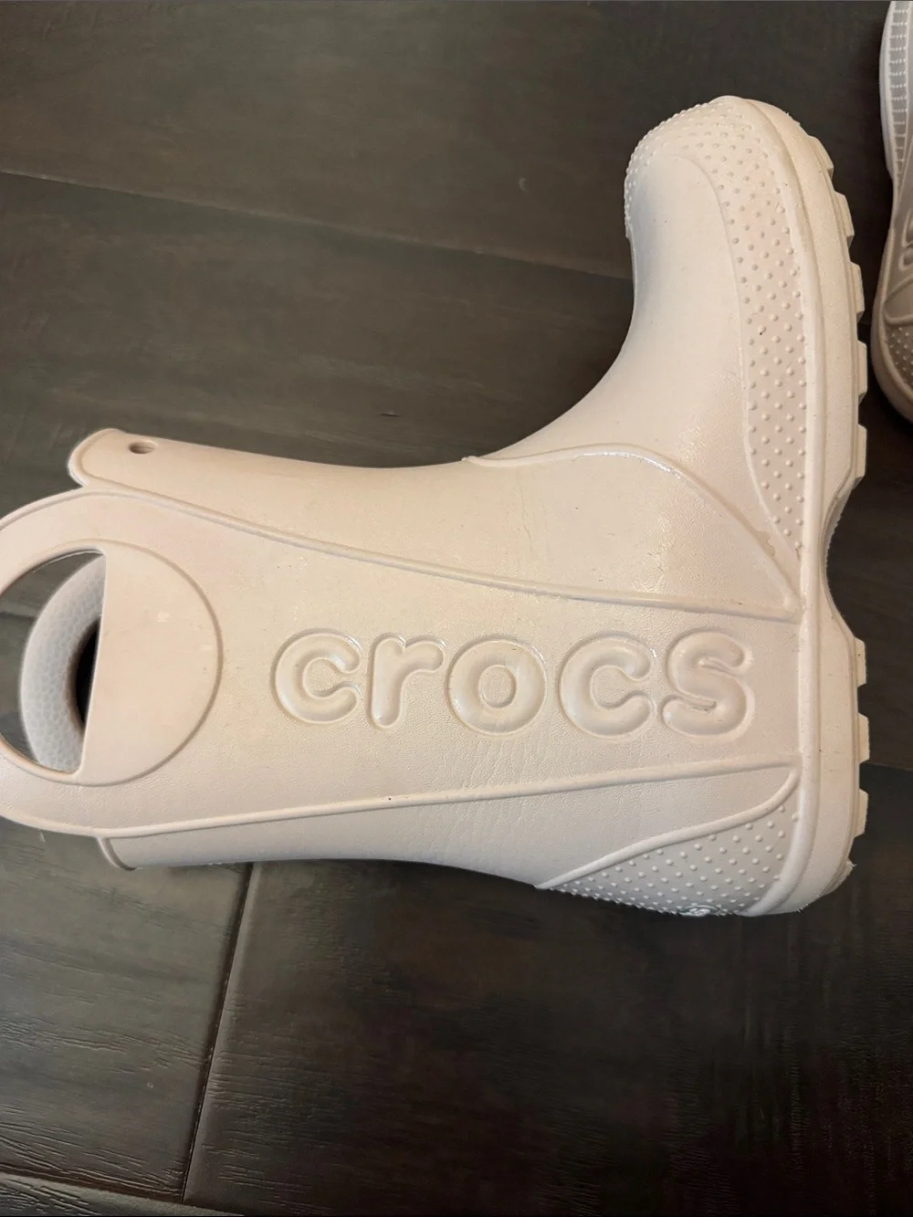 CROCS Kids Blush Pink Handle Rain Boots